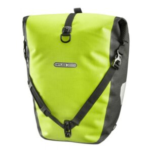 An Ortlieb Back-Roller High Visibility is shown in a Neon Yellow colourway with reflective yarn woven into the material