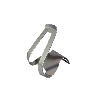 An MKS Half Toe Clip is shown in a polished steel finish with a stylish shape